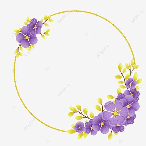 Purple Circle Frame, Purple Flower Wreath, Flower Wreath Wedding, Flower Wreath Illustration, Purple Circle, Flower Frame Png, Light Purple Flowers, Wreath Illustration, Purple Wreath