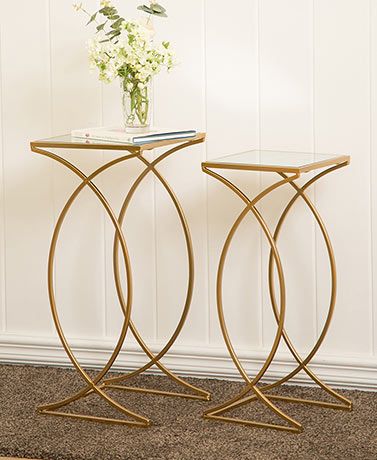 Gold Metal Accent Table, Glass Nesting Tables, Accent Table Decor, Metal Accent Table, Stylish Side Table, Antique Side Table, Glass End Tables, Studio Table, Wooden Side Table