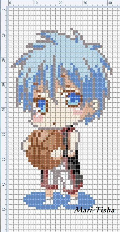 Anime Perler, Stitch Anime, Modele Pixel Art, Pixel Art Templates, Anime Jujutsu Kaisen, Pix Art, Pixel Art Grid, Minecraft Pixel Art, Diy Perler Beads