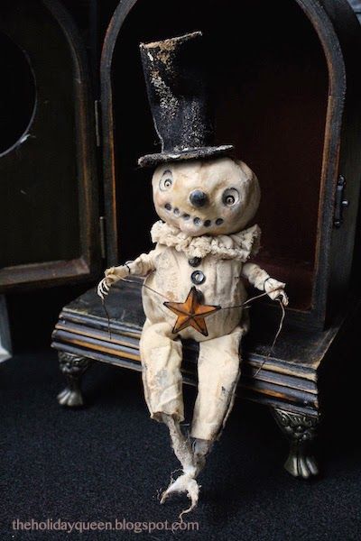 Folk Art Doll Patterns, Creepy Folk Art, Primitive Snowman, Halloween Folk Art, Samhain Halloween, Halloween Figures, Primitive Halloween, Happy Soul, Halloween Doll