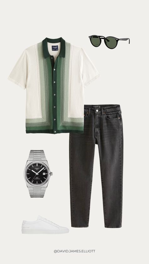 Tissot Prx Outfit, Abercrombie Men Outfits, Mens Abercrombie Outfits, Abercrombie Outfits, Men's Summer Outfit, Abercrombie Men, Sneakers Outfit Men, Mens Smart Casual Outfits, Minimalist Fashion Men