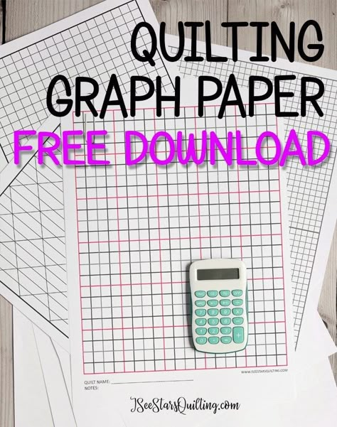 How do you plan a quilt?!? Old school graph paper! Thats how! Download these FREE easy sheets to print at home and start designing those beautiful quilts today! - Free Quilt Planning Pack Graph Paper Download ⋆ I See Stars Quilting Free Quilt Patterns Printables, Quilting Easy, Quilt Templates, Quilting Math, Printable Graph Paper, Grid Template, Quilting Room, Modern Quilting, Harry Potter Crafts