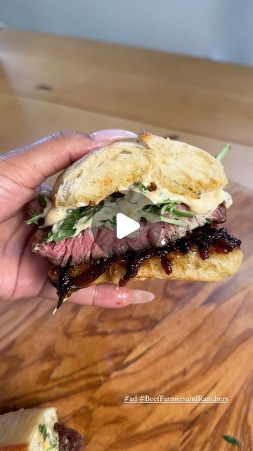 244K views · 35K likes | Toni Chapman on Instagram: "Did you know August is national sandwich month? 🔥 this sandwich is delicious🥩🤤 beef is pure perfection, and I’ve made the ultimate steak sandwich with roasted garlic, arugula, and caramelized onions. It’s a mouthwatering masterpiece that’ll have you drooling! Grab a bite and let your taste buds dance with joy. 🎉 Don’t miss out on this scrumptious sensation! @beefitswhatsfordinner #Ad #BeefFarmersandRanchers #Beef #SteakSandwichGoals #FoodieDelight" Toni Chapman, Steak Sandwich Recipes, Beef Filet, Beef Sandwiches, Steak Sandwich, Beef Sandwich, Roasted Garlic, Caramelized Onions, Arugula