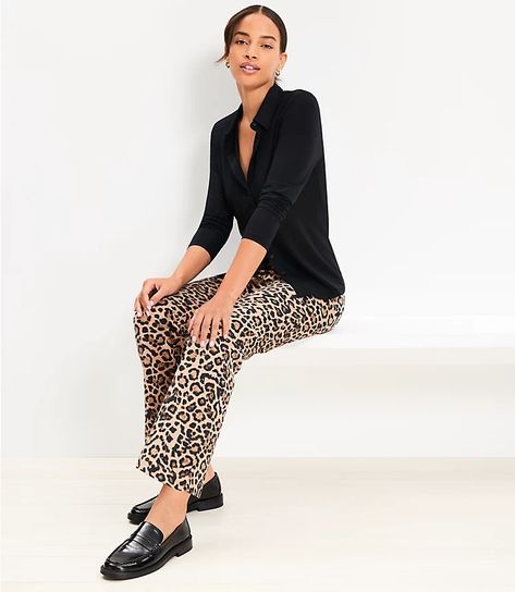 Side Zip Ankle Flare Pants in Leopard Print Twill | Loft Snake Print Pants, 2024 Wishlist, Animal Print Pants, Leopard Print Pants, Leopard Pants, Petite Pants, Print Pants, Fall 2024, Flare Pants