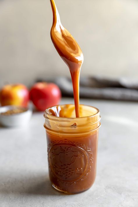 Easy Homemade Caramel Sauce, Cider Caramel, Easy Caramel Sauce, Easy Homemade Caramel, Completely Delicious, Sweet Sauces, Easy Caramel, Homemade Apple Cider, Sweet Foods