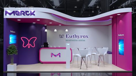 Merck on Behance One Side Open Exhibition Stand, Exhibition Booth Design Ideas Creative, Futuristic Exhibition, Creative Booths, Small Booth, Glass Partition Wall, Free Logo Mockup, Architecture Graphic Design, Stall Design