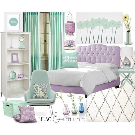 Girls Bedroom Lavender, Lilac Bedroom Ideas, Copenhagen Skyline, Wallpaper Bedroom Aesthetic, Girly Pink Bedroom, Lilac Bedroom, Mint Bedroom, Lilac Bedding, Lavender Interior