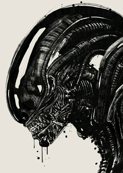 Alien Tattoo Xenomorph, Xenomorph Tattoo, Alien Poster, Giger Alien, Alien Xenomorph, Giger Art, Alien Artwork, Alien Tattoo, Arte Alien