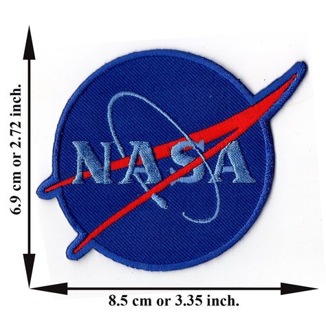 'NASA Logos Blue Patch' Iron on Patch 2.72'x3.35' Appliques Hat Cap Polo Backpack Clothing Jacket Shirt DIY Embroidered Iron on / Sew on Patch >>> For more information, visit image link. Nasa Embroidery, Nasa Sweater, Space Patch, Washing Labels, Aviation Patches, Nasa Patch, Nasa Logo, Embroidery Patches, Sew On Patches