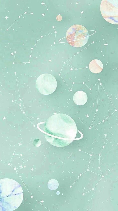 Star Aesthetic Wallpaper, Colorful Stars Wallpaper, Home Screen Backgrounds, Planets Poster, Teal Wallpaper Iphone, Stars Aesthetic, Star Aesthetic, Cute Home Screen Wallpaper, Mint Wallpaper