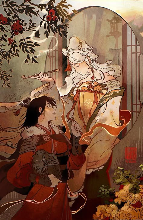 Yanfei X Yelan Fanart, Yaoyao Build, الفن الرقمي, Japon Illustration, Mystic Messenger, Pretty Art, Lalique, Genshin Impact, Art Inspo