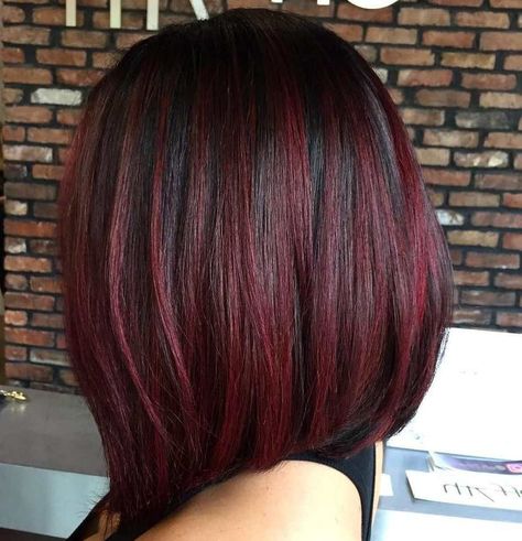 Balayage Rot ist die Trendfarbe für den Herbst- 40+ schöne Inspirationen! Burgundy Bob, Hair Color 2017, Black Cherry Hair, 2017 Hair Trends, Cherry Hair, Hair Color Burgundy, Burgundy Hair, Hair Color For Women, Hair Color Pink