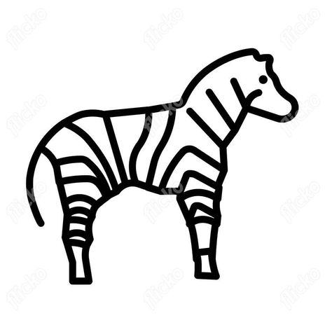 Zebra Outline, Element Illustration, Flat Vector, Vector Icons, High Res, Png Images, Adobe Illustrator, White Background, Print On Demand