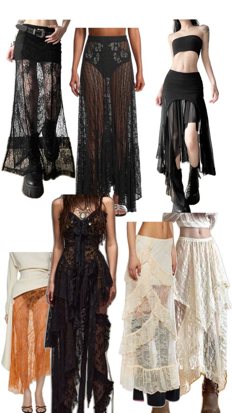 Asymmetric Skirt, Asymmetrical Skirt, Gothic Fashion, Skirt, Lace