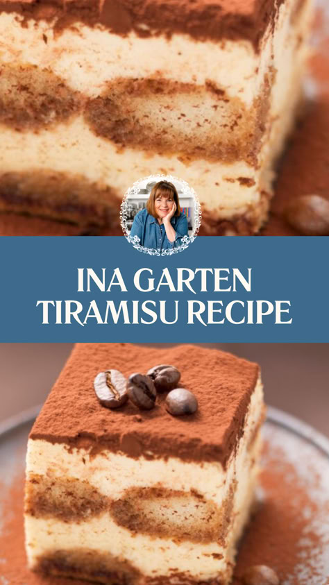 Ina Garten Tiramisu Recipe Ina Garten Tiramisu Recipe, Best Tiramisu Recipe Italian, Tiramisu Cream Recipe, Tarimisu Recipe, Terimasu Recipe, Eggnog Tiramisu, Ina Garten Dessert Recipes, Mascarpone Tiramisu, Authentic Tiramisu Recipe