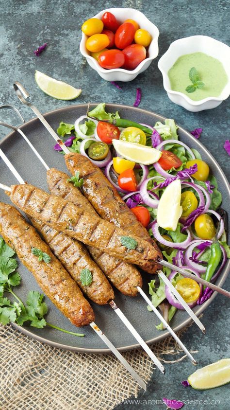 Chicken Seekh Kabab Recipe | How To Make Chicken Seekh Kebab - Aromatic Essence Chicken Seekh Kebab Recipe, Chicken Seekh Kebab, Chicken Seekh Kabab, Seekh Kabab Recipe, Seekh Kebab Recipes, Seekh Kebabs, Seekh Kebab, Seekh Kabab, Chicken Keema