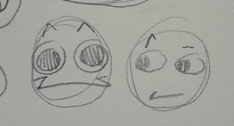 Silly Expressions Drawing, Goofy Character Design, Funny Drawings Sketches Doodles, Goober Art Style, Cartoon Art Style Reference, Round Face Drawing, Small Person Drawing, Literally Us Duo, Goofy Art Style