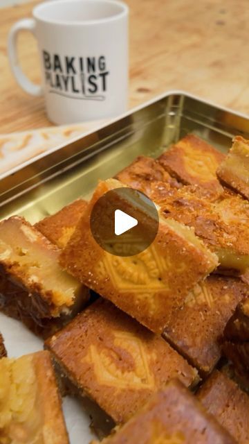 Frances Quinn on Instagram: "CUSTARD CREAM BLONDIES 
as requested! 

These are the sweeter and even squidgier sibling to my bourbon brick brownies. Made in exactly the same way but using white chocolate and custard creams, plus a spoonful of custard cream powder🤗

The full ingredients can be found below and like all my other @bakingplaylist recipes there’s a playlist to accompany it over on Spotify. Featuring none other than @blondieofficial I hope you enjoy 😘

200g custard cream biscuits 
100g salted butter
2 tbsp golden syrup
200g golden caster sugar
200g white chocolate
2 eggs
2 tsp vanilla extract
100g plain flour
1 tbsp custard powder" Custard Cream Blondies, Frances Quinn, Custard Creams, Custard Cream, Cream Biscuits, Custard Powder, Golden Syrup, Caster Sugar, Plain Flour