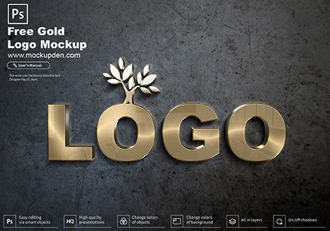 Free Gold Logo Mockup PSD Template 3d Logo Mockup Free Psd, Logo Mockup Free Psd Download, Aesthetic Motivational Quotes, Basic Computer Skills, Mockup Free Psd Download, Free Logo Mockup Psd, Game Tattoo, Free Logo Psd, Logo Design Mockup