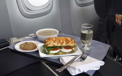 United Airlines Put Out a Cookbook so You Can Eat Airplane Food at Home | The "Polaris Cookbook" is filled with airline recipes, but we're not talking peanuts and pretzels. Cold Snack, Airport Food, In-flight Meal, Airplane Food, Airline Food, Foreign Food, United Airlines, Inspired Recipes, Foodie Travel