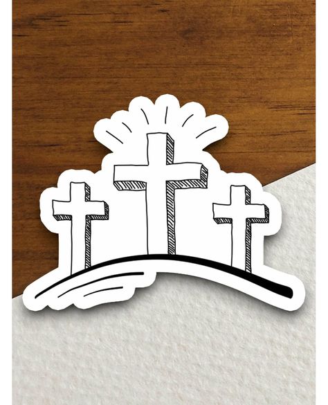 Get your own "Three Church Crosses on a Hill sticker, Jesus sticker, church sticker, cross sticker, Religious Sticker, Faith Sticker, Worship Sticker" Available at https://marmaladesunset.com/products/three-church-crosses-on-a-hill-sticker-jesus-sticker-church-sticker-cross-sticker-religious-sticker-faith-sticker-worship-sticker #Christianity #laptop #Jesus #Faith #scrapbook #Religious #Bible #Worship #family #Blessed #sticker #Christian #HydroFlask #journal #Religion #Church #JesusChrist Three Crosses On A Hill, Cross Sticker, Three Crosses, Package Sticker, Faith Stickers, Phone Water, Sunny California, Perfect Planner, Sticker Designs