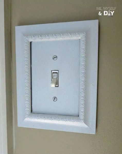 Hate Your Ugly Outlet? Steal These 11 Ideas | Hometalk Light Switch Covers Diy, Remodeling Hacks, Easy Home Upgrades, Easy Home Improvement, Old Picture Frames, Diy Remodel, Light Switch Cover, Home Upgrades, Dollar Store Diy