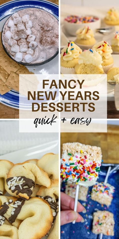 Check out these fancy New Years Dessert Ideas.  From no bake New years Eve desserts to fortune cookies, New years cupcakes and more. New Year's Food, Food for New Years Eve Party, New Year Party Desserts. New Year Sweets Ideas, New Years Eve Cookie Ideas, New Year’s Eve Dessert Board, New Years Eve Party Ideas Food Desserts, Desserts For New Years Day, New Years Eve Cookies Decorated, New Year’s Eve Dessert Table, New Years Eve Dessert Ideas Easy, New Year Eve Desserts