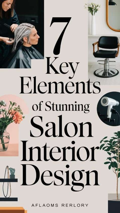 7 Key Elements of Stunning Salon Interior Design Best Hair Salon Wall Colors, Dark Salon Decor, Salon Suite Layout, Salon Suite Layout Floor Plans, Salon Interior Design Black, Small Hair Salon Interior Design Ideas, Salon Mood Board, Classic Salon Design, Beauty Salon Design Ideas