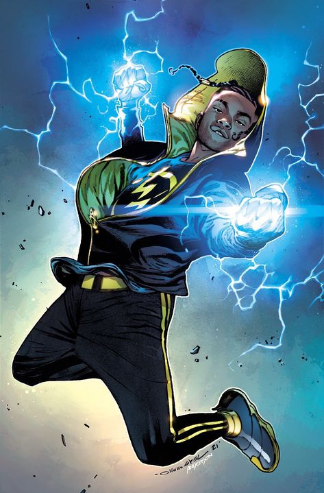 Static Dc, Olivier Coipel, Static Shock, Dc Comics Wallpaper, Super Shock, Black Comics, Black Cartoon Characters, Arte Dc Comics, Black Lightning