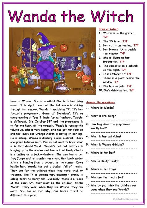 Halloween Roll A Story, Esl Halloween Worksheets, Reading Halloween Activities, Halloween English Worksheets, Halloween Exercises, Halloween English Activities, Witch Worksheets, Halloween Reading Activities, Halloween Esl