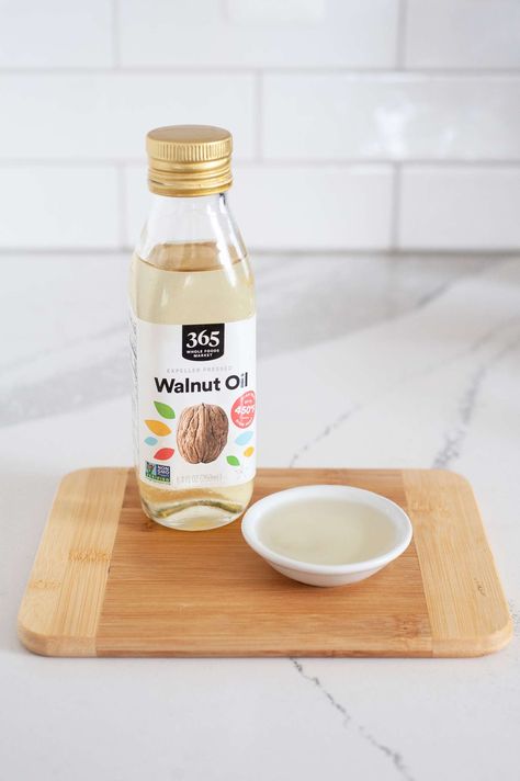 Unrefined, cold-pressed walnut oil is flavorful and will add dimension to both sweet and savory dishes, while refined walnut oil can be used for adding nuance to sauteed dishes and baked goods. Pasta Substitute, Seared Fish, Brownie In A Mug, Walnut Pesto, Vegan Banana Bread, Savory Dishes, Walnut Oil, Cooking Oils, Vegan Banana