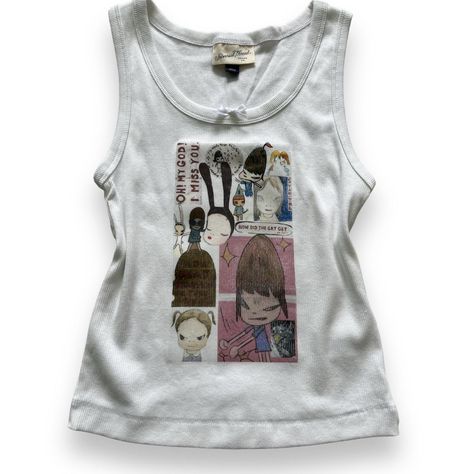 yoshitomo nara reworked tank 🍎🩷🐇 available in sizes... - Depop Coquette Tank Top, Yoshitomo Nara, Dream Clothes, Look Cool, Cute Tops, Aesthetic Clothes, Pretty Outfits, Fashion Inspo Outfits, Style Me