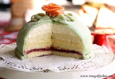 French Princess Cake – Modified from the traditional Swedish “Princesstårta” Princess Torte, Gorgeous Desserts, Kitchen Princess, Swedish Princess Cake, Icebox Cakes, French Princess, Cake Classic, Opera Cake, Dreamy Desserts