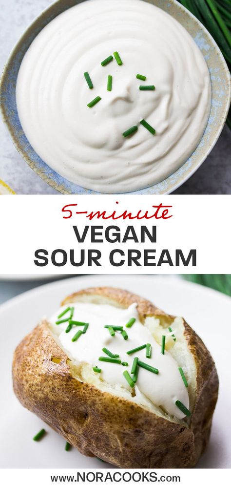 Cashew Sour Cream, Vegan Cheese Recipes, Vegan Substitutes, Sour Cream Recipes, Vegan Dip, Vegan Sour Cream, Vegan Sauces, Vegan Appetizers, Vegan Condiments