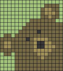 Bear Pixel Pattern, Crochet Alpha Pattern Square, Bear Grid Pattern, Alpha Square Pattern, Tapestry Crochet Squares, Cottagecore Alpha Pattern, Crochet Pixel Art Pattern, Alpha Pattern Animals, Bear Alpha Pattern