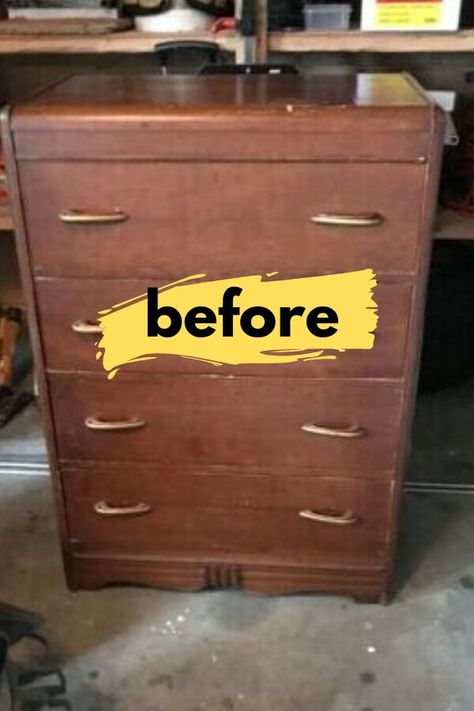 Dresser Makeover Vintage, Furniture Flipping Ideas Dressers, Up Cycled Furniture, 5 Drawer Tall Dresser Makeover, Upcycle Dresser Diy, Repurposed Tall Dresser, Vintage Tallboy Dresser Makeover, Redone Dressers Before And After, Highboy Dresser Makeover