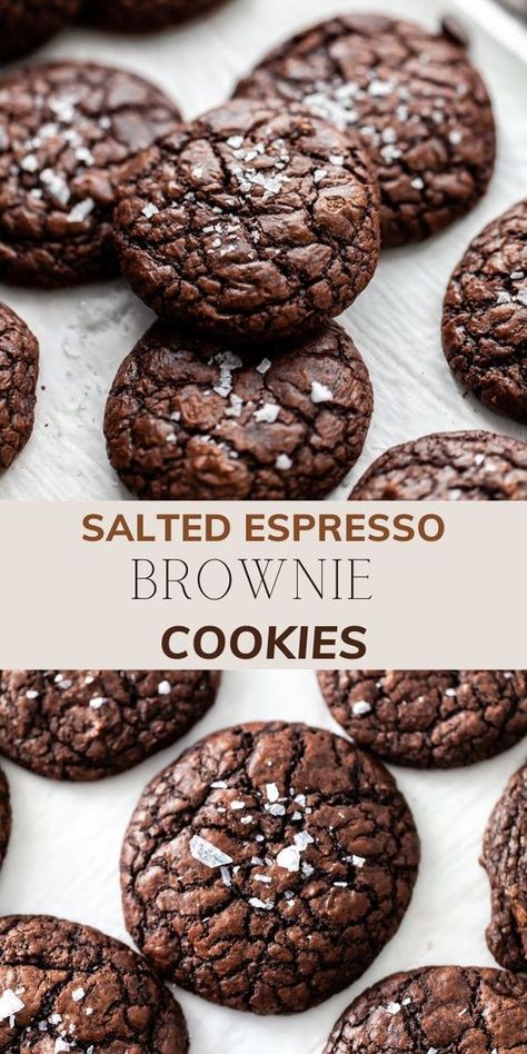 Cookies For Coffee Shop, Espresso Baked Goods, Toffifee Cookies, Espresso Desserts, Baked Goods Ideas, Espresso Chocolate Chip Cookies, Expresso Cookie, Brownie Cookie Recipe, Bourbon Cookies