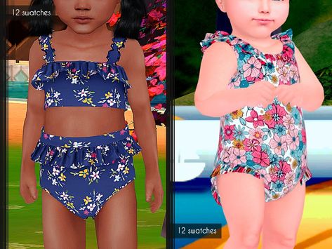 Swimwear collection for toddlers & infants | Patreon Sims 4 Cc Infant Swimwear, Sims 4 Infant Swimsuit, Sims 4 Toddler Swimsuit, Sims Folder, Sims4 Ideas, Toddlers Swimwear, Toddler Bathing Suits, Sims 4 Toddler Clothes, Clothes Cc