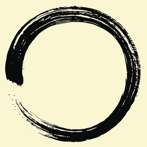 Vector enso zen circle japanese brush ve... | Premium Vector #Freepik #vector #enso #zen-circle #paint-circle #ink-circle Japanese Circle, Circle Paint, Zen Circle, Japanese Water, Branding Typography, Chinese Brush, Small Canvas Art, Psd Icon, Small Canvas