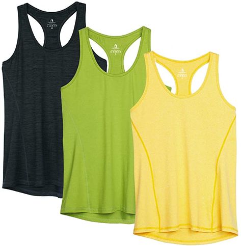 Amazon.com: icyzone Workout Tank Tops for Women - Racerback Athletic Yoga Tops, Running Exercise Gym Shirts(Pack of 3): Clothing Fashion Nova Outfits Summer, Workout Skirt, Physique Women, Granola Outfits, Fitness Gift, Nova Fashion, Yoga Products, Shirts Diy, Work Out Clothes