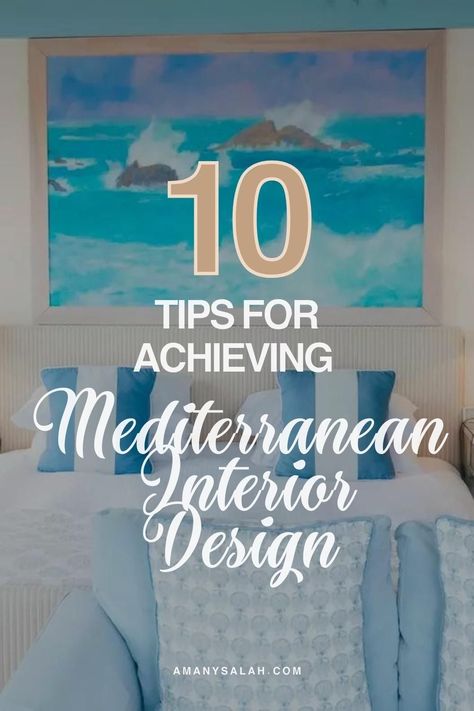 Embark on a journey to infuse Mediterranean charm into your home's interior design with these 10 essential tips. From selecting coastal-inspired color palettes to incorporating rustic textures and natural light, we'll guide you through creating a relaxed yet sophisticated atmosphere. Whether it's your living room, bedroom, or entire home, these tips will bring the Mediterranean's allure to your space. Mediterranean Coastal Home, Santorini Living Room Design, Mediterranean Coastal Decor, Mediterranean Accessories, Mediterranean Blue Decor, Mediterranean Style Apartment, Mediterranean Room Decor, Coastal Mediterranean Interior Design, Modern Mediterranean Homes Interior Design