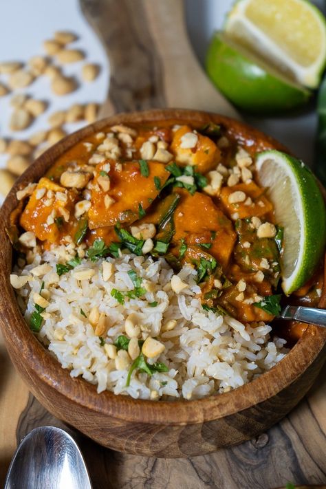 West African Tofu Peanut Stew Tofu Peanut, Tofu Stew, African Peanut Stew, Peanut Stew, Winter Meals, West African Food, Fried Tofu, Tofu Recipes, Vegan Recipes Healthy