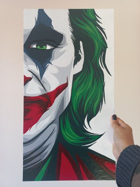 Exploring the Creative World of Canvas Creations Comic Painting Pop Art, Villian Painting, Joker Canvas Painting, Avengers Canvas Painting, Ducks Painting, Joker Art Drawing, Joker Drawing, Painting With Poster Colour, Joker Painting