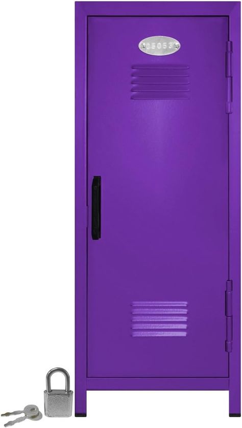 Amazon.com : Mini Locker with Lock and Key Purple -10.75" Tall x 4.125" x 4.125" : Office Products Mini Locker, Industrial Cabinets, Locker Locks, Metal Lockers, Steel Furniture, Lock And Key, Office Products, To My Daughter, Locker Storage