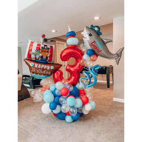 Fishing Balloon Bouquet, Centerpieces Balloons, Paw Patrol Birthday Decorations, Party Balloons Diy, Balloons Bouquet, Balloons Decor, Bouquet Arrangement, Its A Boy Balloons, One Balloon