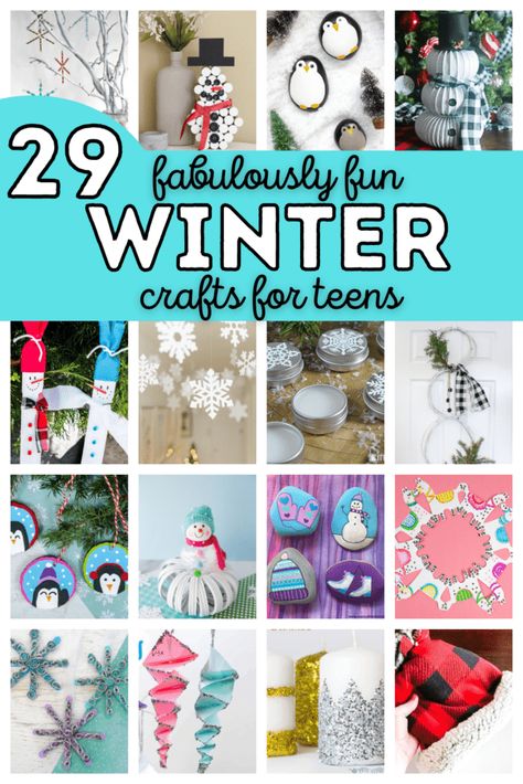 Easy Winter Crafts For Seniors, Crafts To Do In January, Winter Craft Middle School, Winter Crafts For High School Students, Winter Craft Ideas For 5th Graders, Craft Ideas For January, Crafts For January For Seniors, Holiday Crafts For Older Kids, Winter Crafts For 3rd Graders