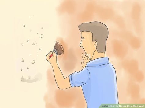 How to Cover Up a Bad Wall: 15 Steps (with Pictures) - wikiHow How To Cover Bad Walls, Old Wall, Cool Walls, Living Room Wall, A Bad, The Wall, Wall Coverings, House Ideas, Camouflage