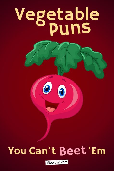 Cute and funny vegetable puns featuring potatoes, tomatoes, carrots, and all your other favorite veggies Vegetable Puns Funny, Funny Vegetable Quotes, Vegetable Quotes, Funny Gardening Quotes, Tomato Quotes, Vegetable Jokes, Veggie Quotes, Tomato Puns, Potato Quotes