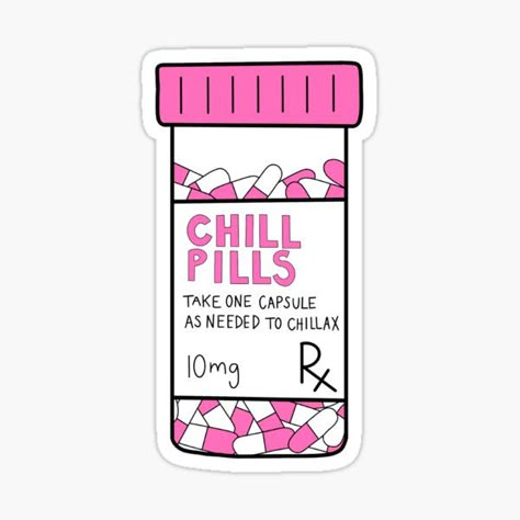 Chill pill • Millions of unique designs by independent artists. Find your thing. Pill Drawing, Pharmacy Aesthetic, Med Stickers, Pill Packaging, Pharmacy Art, Doctor Birthday, Doctor Of Pharmacy, Medical Stickers, Blue Chill