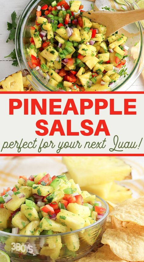 Fruity and Totally Easy Pineapple Salsa Recipe Pineapple Salsa Recipe, Easy Salsa Recipe, Guacamole Recipe Easy, Easy Guacamole, Pineapple Recipes, Pineapple Salsa, Fresh Pineapple, Ground Beef Recipes Easy, Avocado Salsa